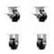 Service Caster 4 Inch Kingpinless Glass Filled Nylon Wheel Caster Brakes 2 Rigid SCC, 2PK SCC-KP30S420-GFNR-SLB-2-R-2 - alternate 1